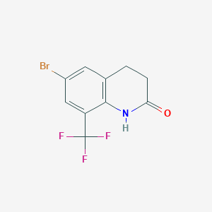 molecular formula C10H7BrF3NO B2529688 6-Bromo-8-(trifluoromethyl)-3,4-dihydroquinolin-2(1H)-one CAS No. 1823787-72-9