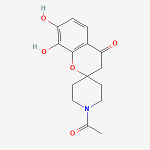 molecular formula C15H17NO5 B2529693 1'-acetyl-7,8-dihydroxyspiro[chromene-2,4'-piperidin]-4(3H)-one CAS No. 924775-38-2