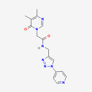 molecular formula C16H17N7O2 B2529694 2-(4,5-二甲基-6-氧代嘧啶-1(6H)-基)-N-((1-(吡啶-4-基)-1H-1,2,3-三唑-4-基)甲基)乙酰胺 CAS No. 2097927-27-8