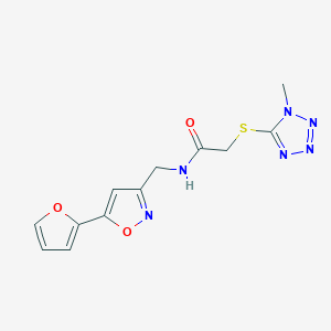 N-((5-(furan-2-yl)isoxazol-3-yl)methyl)-2-((1-methyl-1H-tetrazol-5-yl)thio)acetamide