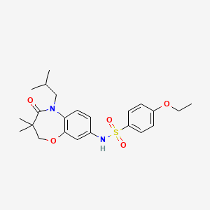 molecular formula C23H30N2O5S B2529699 4-ethoxy-N-(5-isobutyl-3,3-dimethyl-4-oxo-2,3,4,5-tetrahydrobenzo[b][1,4]oxazepin-8-yl)benzenesulfonamide CAS No. 921998-14-3