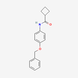 molecular formula C18H19NO2 B2529701 环丁烷羧酸(4-苄氧基苯基)-酰胺 CAS No. 925605-98-7