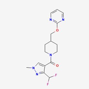 [3-(Difluoromethyl)-1-methylpyrazol-4-yl]-[4-(pyrimidin-2-yloxymethyl)piperidin-1-yl]methanone