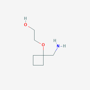 molecular formula C7H15NO2 B2529706 2-[1-(Aminomethyl)cyclobutoxy]ethan-1-ol CAS No. 1700110-12-8