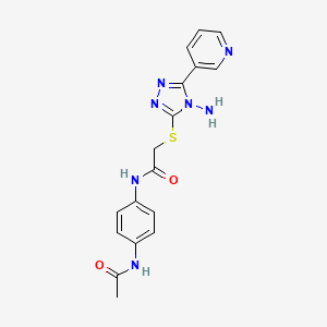 molecular formula C17H17N7O2S B2529723 N-(4-乙酰氨基苯基)-2-[(4-氨基-5-吡啶-3-基-1,2,4-三唑-3-基)硫代]乙酰胺 CAS No. 586986-65-4
