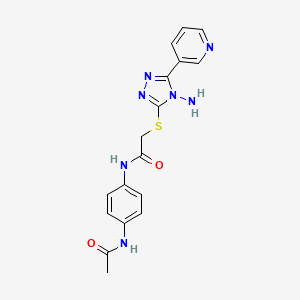 molecular formula C17H17N7O2S B2529723 N-(4-Acetamidophenyl)-2-[(4-Amino-5-(pyridin-3-yl)-4H-1,2,4-triazol-3-yl)sulfanyl]acetamid CAS No. 586986-65-4