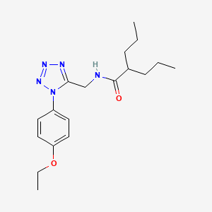 molecular formula C18H27N5O2 B2529724 N-((1-(4-ethoxyphenyl)-1H-tetrazol-5-yl)methyl)-2-propylpentanamide CAS No. 1005301-13-2