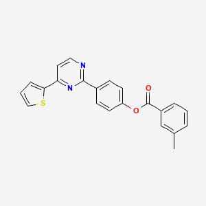 molecular formula C22H16N2O2S B2529726 4-[4-(2-Thienyl)-2-pyrimidinyl]phenyl 3-methylbenzenecarboxylate CAS No. 477862-35-4