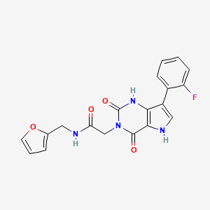 molecular formula C19H15FN4O4 B2529729 2-(7-(2-fluorophenyl)-2,4-dioxo-1H-pyrrolo[3,2-d]pyrimidin-3(2H,4H,5H)-yl)-N-(furan-2-ylmethyl)acetamide CAS No. 1115372-07-0