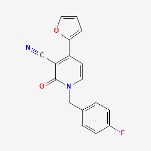 molecular formula C17H11FN2O2 B2529731 1-(4-Fluorobenzyl)-4-(2-furyl)-2-oxo-1,2-dihydro-3-pyridinecarbonitrile CAS No. 478259-93-7