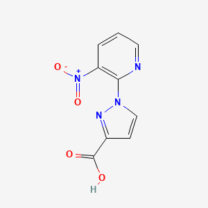 molecular formula C9H6N4O4 B2529737 1-(3-nitropyridin-2-yl)-1H-pyrazole-3-carboxylic acid CAS No. 1006442-98-3