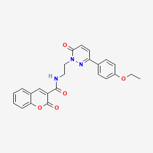 molecular formula C24H21N3O5 B2529747 N-(2-(3-(4-乙氧基苯基)-6-氧代嘧啶-1(6H)-基)乙基)-2-氧代-2H-色烯-3-甲酰胺 CAS No. 921805-96-1
