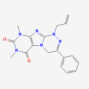 molecular formula C18H18N6O2 B2529751 1-烯丙基-7,9-二甲基-3-苯基-7,9-二氢-[1,2,4]三嗪并[3,4-f]嘌呤-6,8(1H,4H)-二酮 CAS No. 898409-88-6
