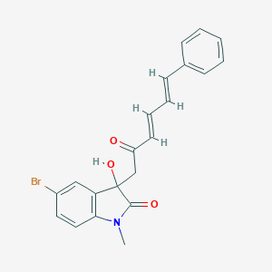 molecular formula C21H18BrNO3 B252976 5-bromo-3-hydroxy-1-methyl-3-(2-oxo-6-phenyl-3,5-hexadienyl)-1,3-dihydro-2H-indol-2-one 