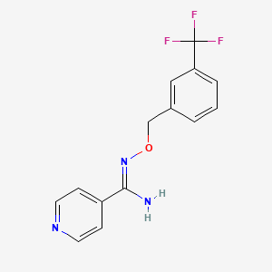 molecular formula C14H12F3N3O B2529765 N'-{[3-(trifluoromethyl)benzyl]oxy}-4-pyridinecarboximidamide CAS No. 303997-47-9