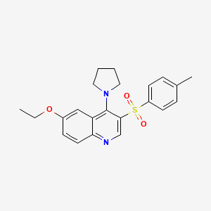 molecular formula C22H24N2O3S B2529770 6-Ethoxy-4-(pyrrolidin-1-yl)-3-tosylquinoline CAS No. 872206-81-0