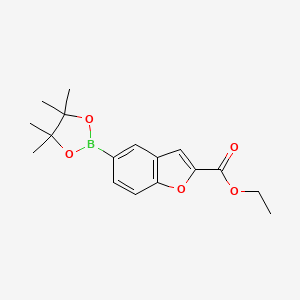 molecular formula C17H21BO5 B2529775 Ethyl 5-(4,4,5,5-tetramethyl-1,3,2-dioxaborolan-2-yl)-1-benzofuran-2-carboxylate CAS No. 736989-87-0
