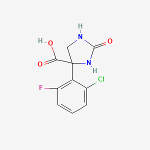 molecular formula C10H8ClFN2O3 B2529781 4-(2-Chloro-6-fluorophenyl)-2-oxoimidazolidine-4-carboxylic acid CAS No. 2248267-87-8