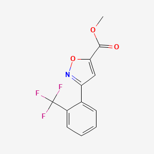 molecular formula C12H8F3NO3 B2529782 Methyl 3-[2-(trifluoromethyl)phenyl]-1,2-oxazole-5-carboxylate CAS No. 330558-52-6