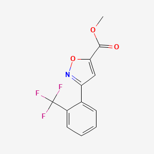 molecular formula C12H8F3NO3 B2529782 3-[2-(trifluorometil)fenil]-1,2-oxazol-5-carboxilato de metilo CAS No. 330558-52-6