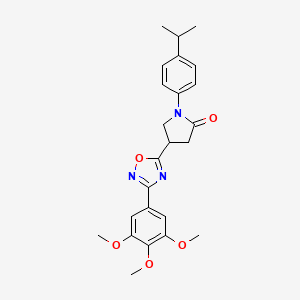 molecular formula C24H27N3O5 B2529787 1-(4-Isopropylphenyl)-4-(3-(3,4,5-trimethoxyphenyl)-1,2,4-oxadiazol-5-yl)pyrrolidin-2-one CAS No. 941998-21-6