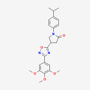 1-[4-(Propan-2-yl)phenyl]-4-[3-(3,4,5-trimethoxyphenyl)-1,2,4-oxadiazol-5-yl]pyrrolidin-2-one