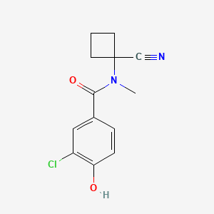 molecular formula C13H13ClN2O2 B2529789 3-chloro-N-(1-cyanocyclobutyl)-4-hydroxy-N-methylbenzamide CAS No. 1788619-09-9