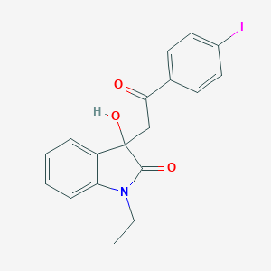 molecular formula C18H16INO3 B252979 1-ethyl-3-hydroxy-3-[2-(4-iodophenyl)-2-oxoethyl]-1,3-dihydro-2H-indol-2-one 