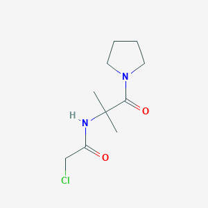 molecular formula C10H17ClN2O2 B2529792 2-Chloro-N-(2-methyl-1-oxo-1-pyrrolidin-1-ylpropan-2-yl)acetamide CAS No. 2411259-81-7