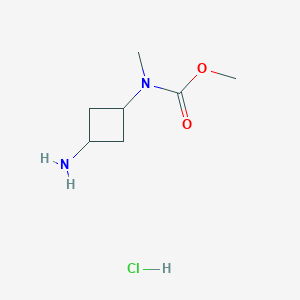 molecular formula C7H15ClN2O2 B2529798 methyl N-(3-aminocyclobutyl)-N-methylcarbamate hydrochloride, Mixture of diastereomers CAS No. 2138052-28-3