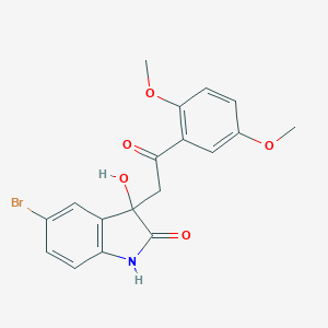 molecular formula C18H16BrNO5 B252980 5-bromo-3-[2-(2,5-dimethoxyphenyl)-2-oxoethyl]-3-hydroxy-1,3-dihydro-2H-indol-2-one 