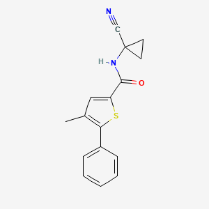 molecular formula C16H14N2OS B2529803 N-(1-Cyanocyclopropyl)-4-methyl-5-phenylthiophene-2-carboxamide CAS No. 2418670-99-0