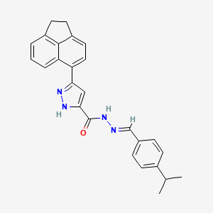 molecular formula C26H24N4O B2529804 (E)-3-(1,2-二氢苊-5-基)-N'-(4-异丙基苄叉)-1H-吡唑-5-甲酰肼 CAS No. 306755-10-2