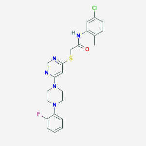 molecular formula C23H23ClFN5OS B2529807 4-methyl-N-{[1-methyl-5-(2-thienylsulfonyl)-4,5,6,7-tetrahydro-1H-pyrazolo[4,3-c]pyridin-3-yl]methyl}-N-phenylbenzamide CAS No. 1251693-22-7