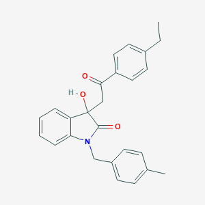 molecular formula C26H25NO3 B252981 3-[2-(4-ethylphenyl)-2-oxoethyl]-3-hydroxy-1-(4-methylbenzyl)-1,3-dihydro-2H-indol-2-one 