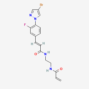 molecular formula C17H16BrFN4O2 B2529828 (E)-3-[4-(4-Bromopyrazol-1-yl)-3-fluorophenyl]-N-[2-(prop-2-enoylamino)ethyl]prop-2-enamide CAS No. 1627441-31-9