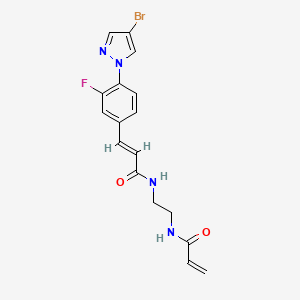 molecular formula C17H16BrFN4O2 B2529828 (E)-3-[4-(4-溴吡唑-1-基)-3-氟苯基]-N-[2-(丙-2-烯酰胺基)乙基]丙-2-烯酰胺 CAS No. 1627441-31-9