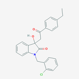molecular formula C25H22ClNO3 B252983 1-(2-chlorobenzyl)-3-[2-(4-ethylphenyl)-2-oxoethyl]-3-hydroxy-1,3-dihydro-2H-indol-2-one 