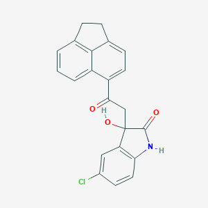 molecular formula C22H16ClNO3 B252984 5-chloro-3-[2-(1,2-dihydro-5-acenaphthylenyl)-2-oxoethyl]-3-hydroxy-1,3-dihydro-2H-indol-2-one 