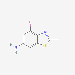 molecular formula C8H7FN2S B2529841 4-Fluoro-2-methylbenzo[d]thiazol-6-amine CAS No. 1369131-45-2