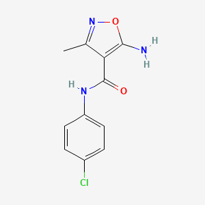 molecular formula C11H10ClN3O2 B2529847 5-Amino-N-(4-chlorophenyl)-3-methylisoxazole-4-carboxamide CAS No. 84661-32-5