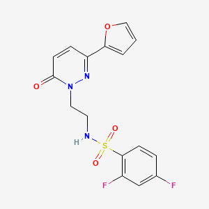 molecular formula C16H13F2N3O4S B2529856 2,4-difluoro-N-(2-(3-(furan-2-yl)-6-oxopyridazin-1(6H)-yl)ethyl)benzenesulfonamide CAS No. 946340-43-8