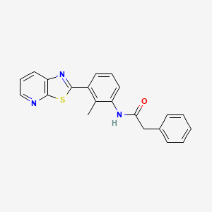 molecular formula C21H17N3OS B2529857 N-(2-甲基-3-(噻唑并[5,4-b]吡啶-2-基)苯基)-2-苯基乙酰胺 CAS No. 863593-24-2