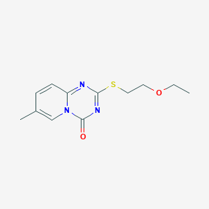 molecular formula C12H15N3O2S B2529859 2-(2-Ethoxyethylsulfanyl)-7-methylpyrido[1,2-a][1,3,5]triazin-4-one CAS No. 896317-28-5