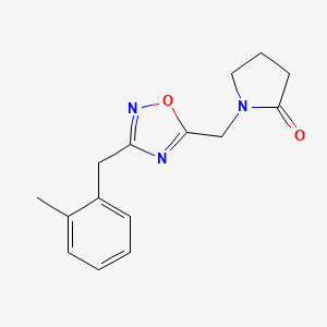 molecular formula C15H17N3O2 B2529861 1-{[3-(2-Methylbenzyl)-1,2,4-oxadiazol-5-yl]methyl}pyrrolidin-2-one CAS No. 1359368-63-0