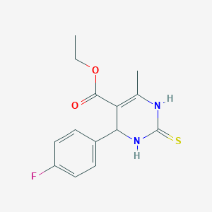 molecular formula C14H15FN2O2S B2529864 Ethyl 4-(4-fluorophenyl)-6-methyl-2-thioxo-1,2,3,4-tetrahydro-5-pyrimidinecarboxylate CAS No. 201287-93-6