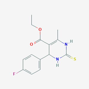 molecular formula C14H15FN2O2S B2529864 4-(4-氟苯基)-6-甲基-2-硫代-1,2,3,4-四氢-5-嘧啶羧酸乙酯 CAS No. 201287-93-6