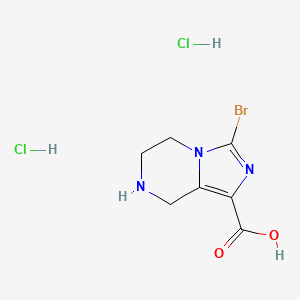 molecular formula C7H10BrCl2N3O2 B2529866 3-溴-5,6,7,8-四氢咪唑并[1,5-a]吡嗪-1-羧酸；二盐酸盐 CAS No. 2567504-43-0