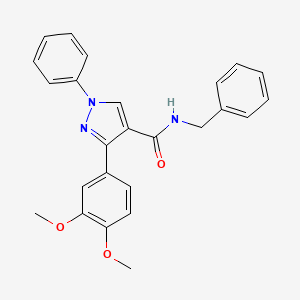molecular formula C25H23N3O3 B2529869 N-benzyl-3-(3,4-dimethoxyphenyl)-1-phenyl-1H-pyrazole-4-carboxamide CAS No. 380463-35-4