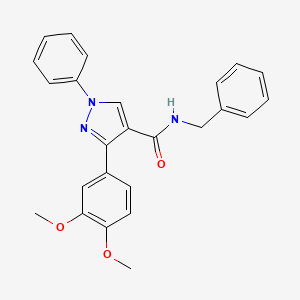 molecular formula C25H23N3O3 B2529869 N-bencil-3-(3,4-dimetoxi fenil)-1-fenil-1H-pirazol-4-carboxamida CAS No. 380463-35-4